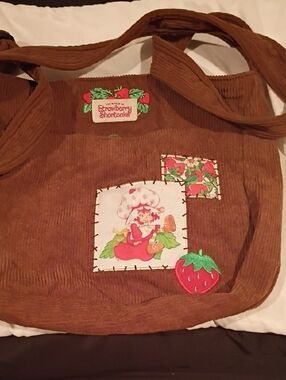 Hot Topic Brown Corduroy Strawberry Shortcake Shoulder Bag